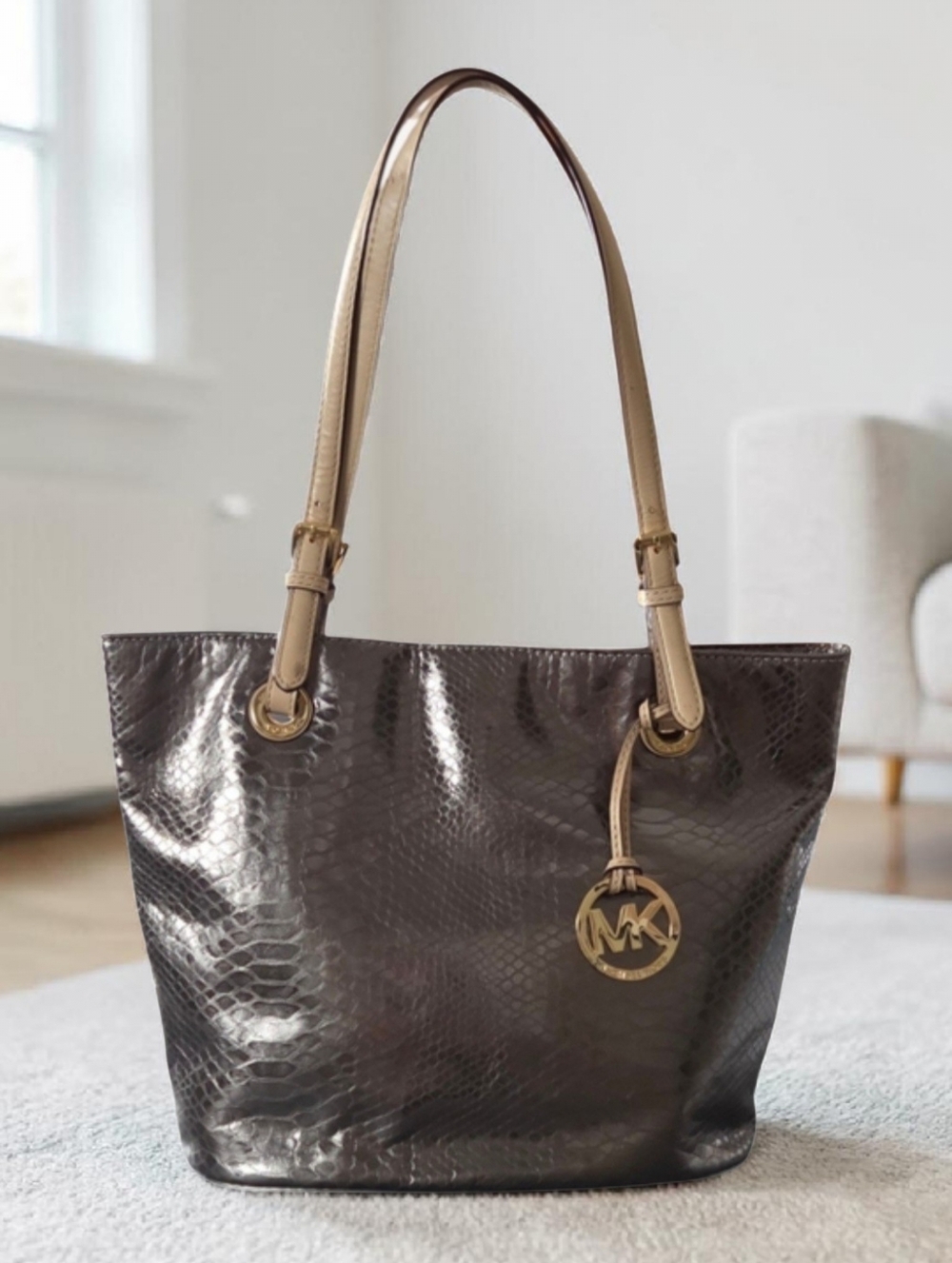 Michael Kors Metalic Gray Tote